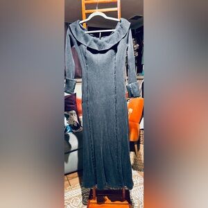 Elegant gray  Ribbed Knit Dress